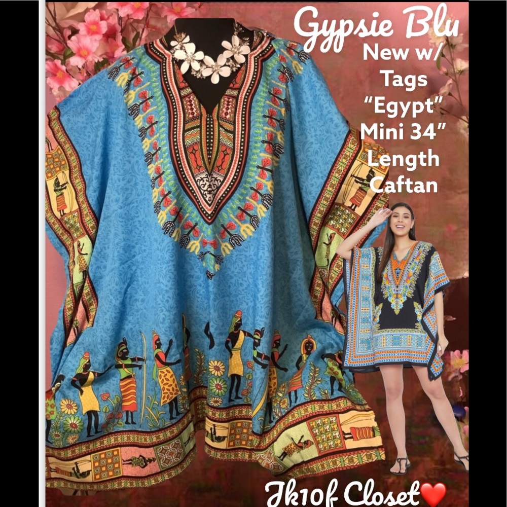 LOWEST🌺 NWT GYPSIE BLU TALES OF EGYPT COVERUP CAFTAN DRESS